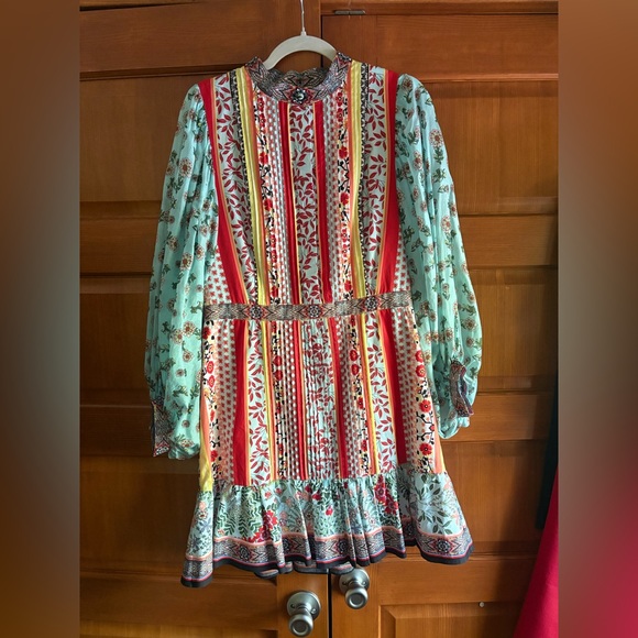 Alice + Olivia Raya Paloma Floral Puff Sleeve Dress - Picture 2 of 14